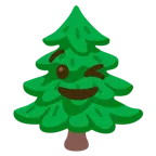 winking face + evergreen tree