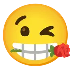 winking face + rose