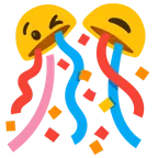 winking face + confetti ball