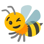 winking face + honeybee