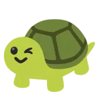 winking face + turtle