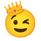 winking face + crown