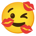 winking face + kiss mark