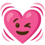 winking face + beating heart