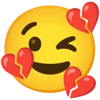 winking face + broken heart