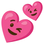 winking face + two hearts