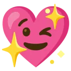winking face + sparkling heart