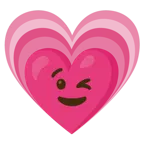 winking face + growing heart