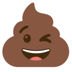 winking face + pile of poo