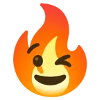 winking face + fire