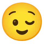 winking face + relieved face