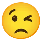 winking face + disappointed face