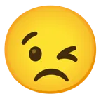 winking face + angry face