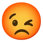 winking face + enraged face