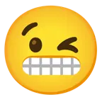 winking face + grimacing face