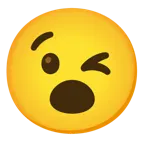 winking face + face with open mouth