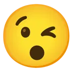 winking face + hushed face