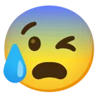winking face + anxious face with sweat