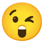 winking face + astonished face