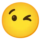 winking face + face without mouth