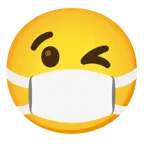 winking face + face with medical mask