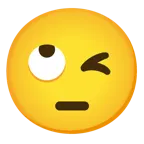 winking face + face with rolling eyes