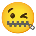 winking face + zipper-mouth face