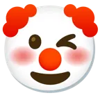 winking face + clown face