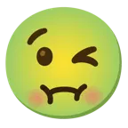 winking face + nauseated face