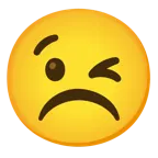 winking face + frowning face