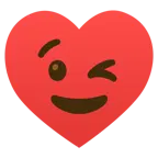 winking face + heart suit