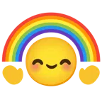 smiling face with smiling eyes + rainbow