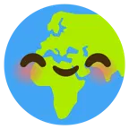 smiling face with smiling eyes + globe showing Europe-Africa