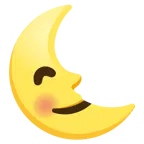 smiling face with smiling eyes + last quarter moon face