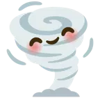 smiling face with smiling eyes + tornado
