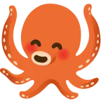 smiling face with smiling eyes + octopus