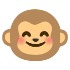 smiling face with smiling eyes + monkey face