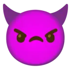 smiling face with smiling eyes + angry face with horns