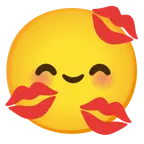 smiling face with smiling eyes + kiss mark