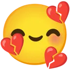 smiling face with smiling eyes + broken heart