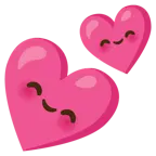 smiling face with smiling eyes + two hearts