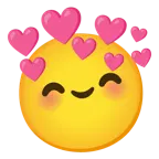 smiling face with smiling eyes + heart with arrow