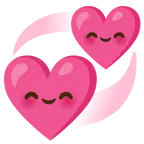 smiling face with smiling eyes + revolving hearts