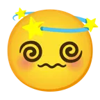smiling face with smiling eyes + dizzy