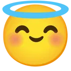 smiling face with smiling eyes + smiling face with halo