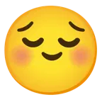 smiling face with smiling eyes + pensive face