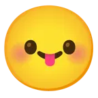 smiling face with smiling eyes + face with tongue