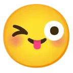 smiling face with smiling eyes + winking face with tongue