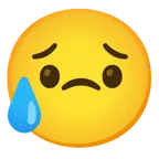 smiling face with smiling eyes + sad but relieved face