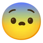 smiling face with smiling eyes + fearful face